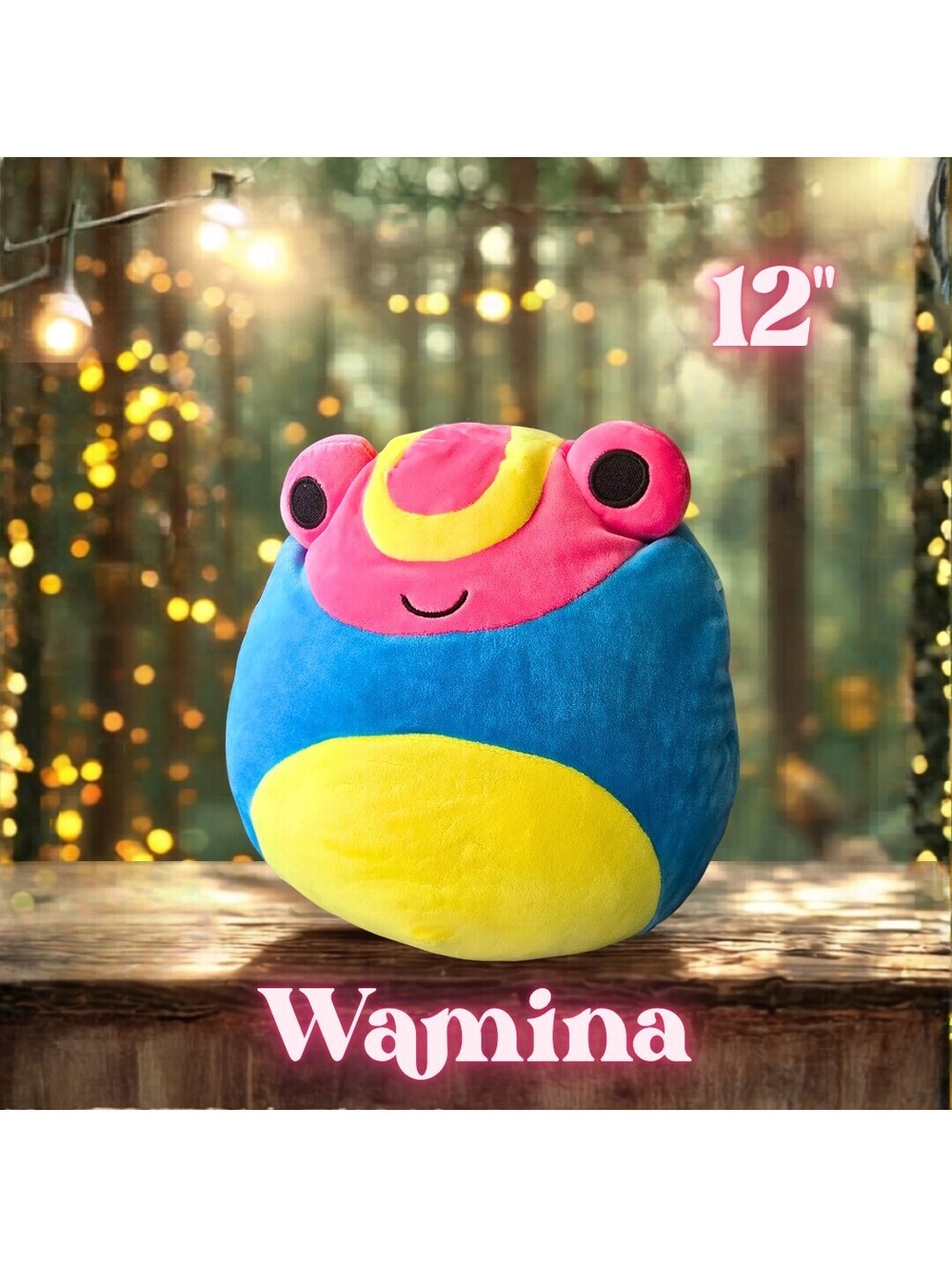 EUC Squishmallows Wamina the  Blacklight Frog 12"